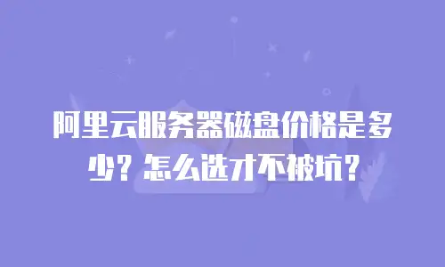 阿里云服务器磁盘价格是多少？怎么选才不被坑？