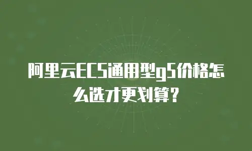 阿里云ECS通用型g5价格怎么选才更划算？
