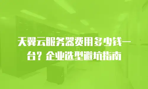 天翼云服务器费用多少钱一台？企业选型避坑指南