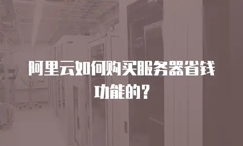 阿里云如何购买服务器省钱功能的？