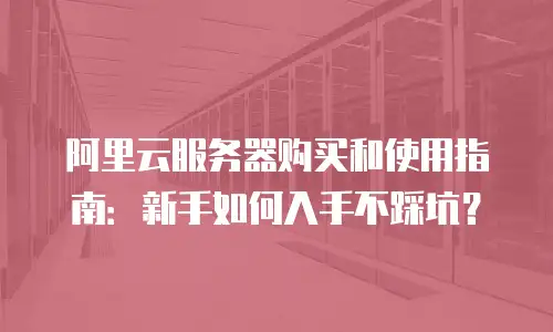 阿里云服务器购买和使用指南：新手如何入手不踩坑？