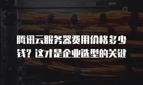 腾讯云服务器费用价格多少钱？这才是企业选型的关键