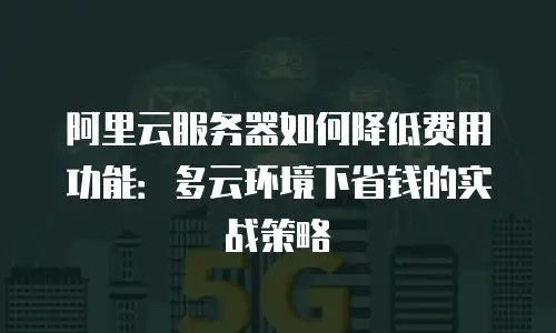 阿里云服务器如何降低费用功能：多云环境下省钱的实战策略