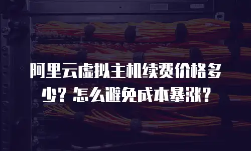 阿里云虚拟主机续费价格多少？怎么避免成本暴涨？