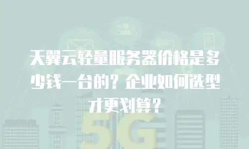 天翼云轻量服务器价格是多少钱一台的？企业如何选型才更划算？