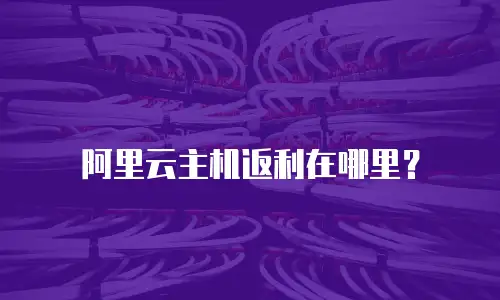 阿里云主机返利在哪里？