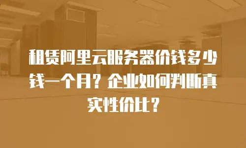租赁阿里云服务器价钱多少钱一个月？企业如何判断真实性价比？