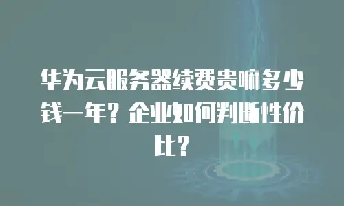华为云服务器续费贵嘛多少钱一年？企业如何判断性价比？