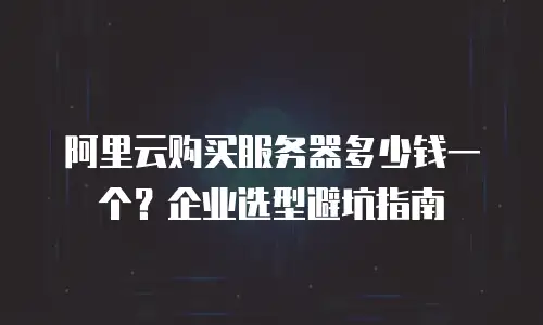 阿里云购买服务器多少钱一个？企业选型避坑指南