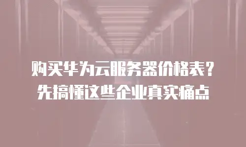 购买华为云服务器价格表？先搞懂这些企业真实痛点
