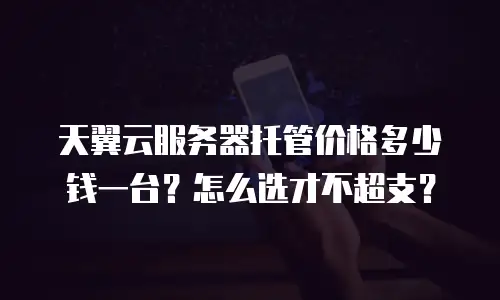 天翼云服务器托管价格多少钱一台？怎么选才不超支？