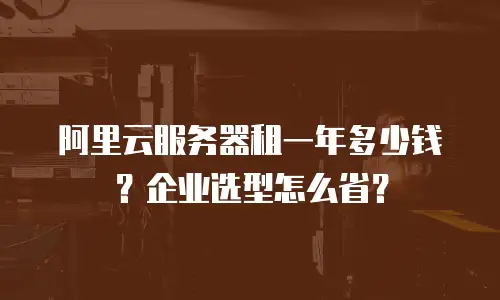 阿里云服务器租一年多少钱？企业选型怎么省？