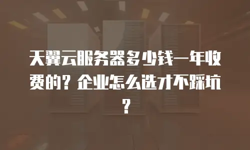 天翼云服务器多少钱一年收费的？企业怎么选才不踩坑？