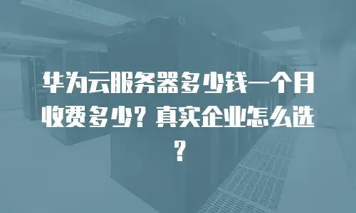 华为云服务器多少钱一个月收费多少？真实企业怎么选？