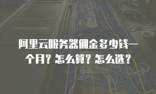 阿里云服务器佣金多少钱一个月？怎么算？怎么选？