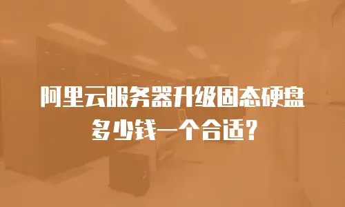阿里云服务器升级固态硬盘多少钱一个合适？