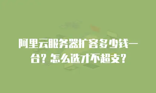阿里云服务器扩容多少钱一台？怎么选才不超支？