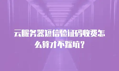 云服务器短信验证码收费怎么算才不踩坑？