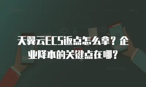 天翼云ECS返点怎么拿？企业降本的关键点在哪？