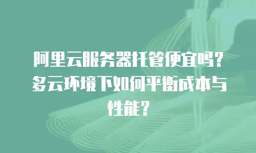 阿里云服务器托管便宜吗？多云环境下如何平衡成本与性能？