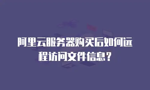 阿里云服务器购买后如何远程访问文件信息？
