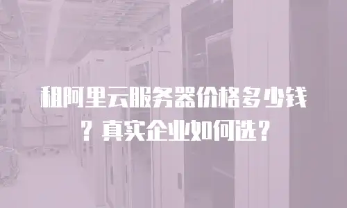 租阿里云服务器价格多少钱？真实企业如何选？