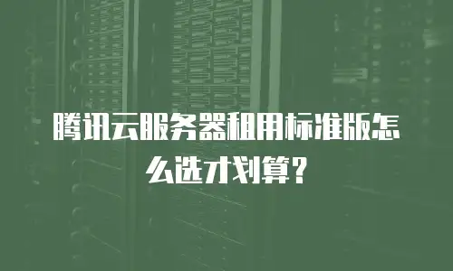 腾讯云服务器租用标准版怎么选才划算？