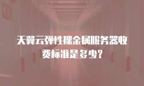 天翼云弹性裸金属服务器收费标准是多少？