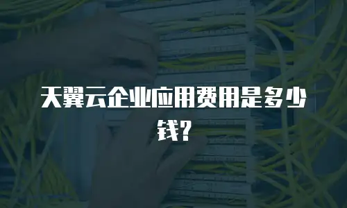 天翼云企业应用费用是多少钱？