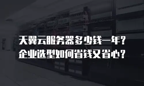天翼云服务器多少钱一年？企业选型如何省钱又省心？
