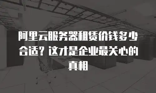 阿里云服务器租赁价钱多少合适？这才是企业最关心的真相