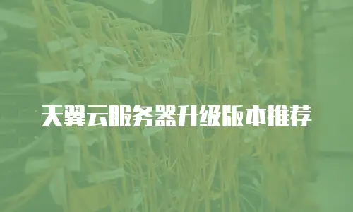 天翼云服务器升级版本推荐