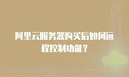 阿里云服务器购买后如何远程控制功能？