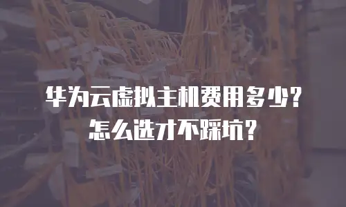 华为云虚拟主机费用多少？怎么选才不踩坑？