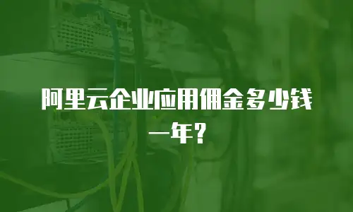 阿里云企业应用佣金多少钱一年？