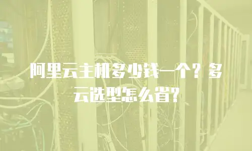 阿里云主机多少钱一个？多云选型怎么省？