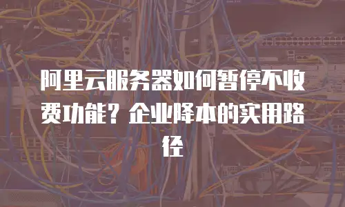 阿里云服务器如何暂停不收费功能？企业降本的实用路径