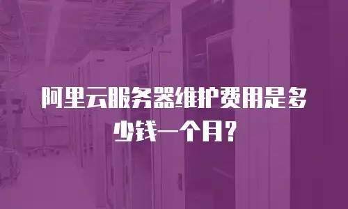 阿里云服务器维护费用是多少钱一个月？