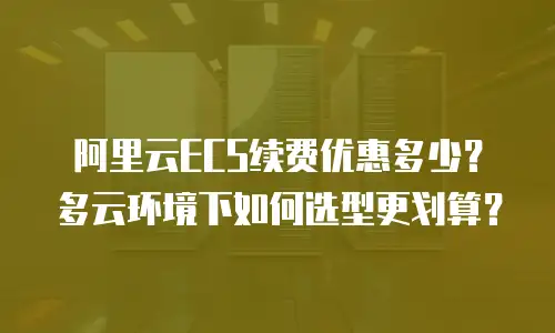 阿里云ECS续费优惠多少？多云环境下如何选型更划算？