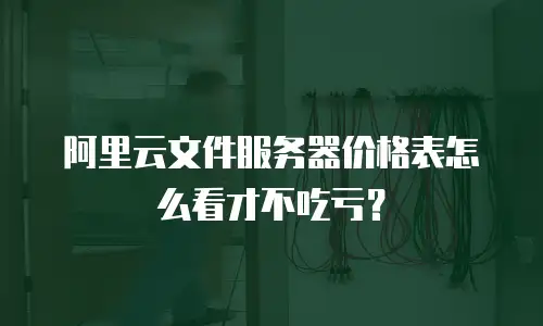 阿里云文件服务器价格表怎么看才不吃亏？