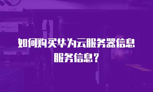如何购买华为云服务器信息服务信息？
