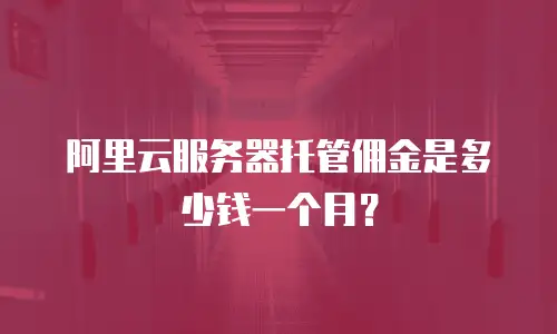 阿里云服务器托管佣金是多少钱一个月？