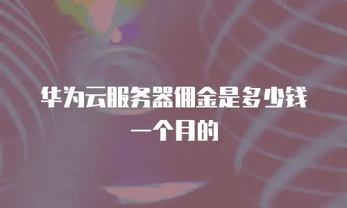 华为云服务器佣金是多少钱一个月的