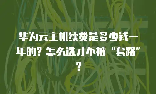华为云主机续费是多少钱一年的？怎么选才不被&ldquo;套路&rdquo;？