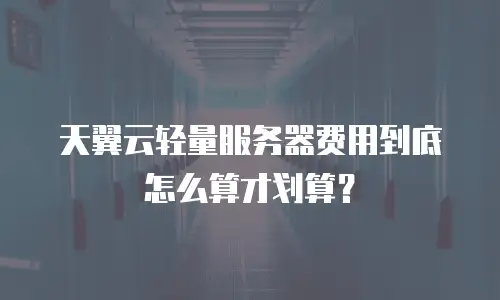 天翼云轻量服务器费用到底怎么算才划算？