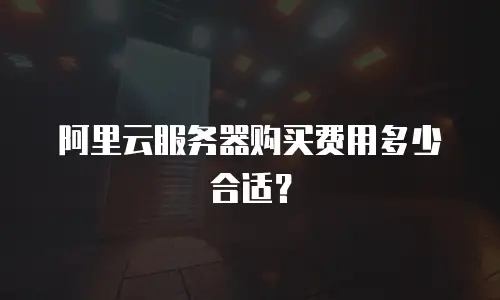 阿里云服务器购买费用多少合适？