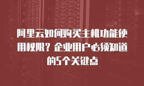 阿里云如何购买主机功能使用权限？企业用户必须知道的5个关键点