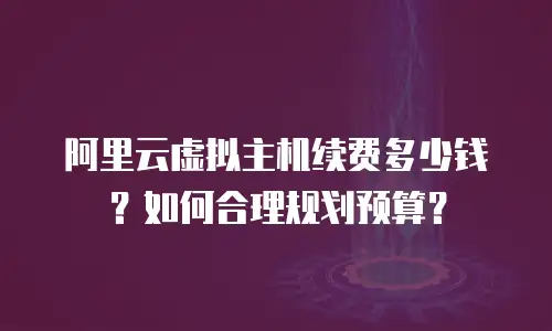阿里云虚拟主机续费多少钱？如何合理规划预算？