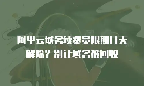 阿里云域名续费宽限期几天解除？别让域名被回收