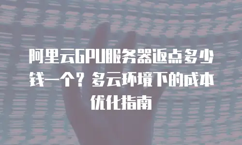 阿里云GPU服务器返点多少钱一个？多云环境下的成本优化指南